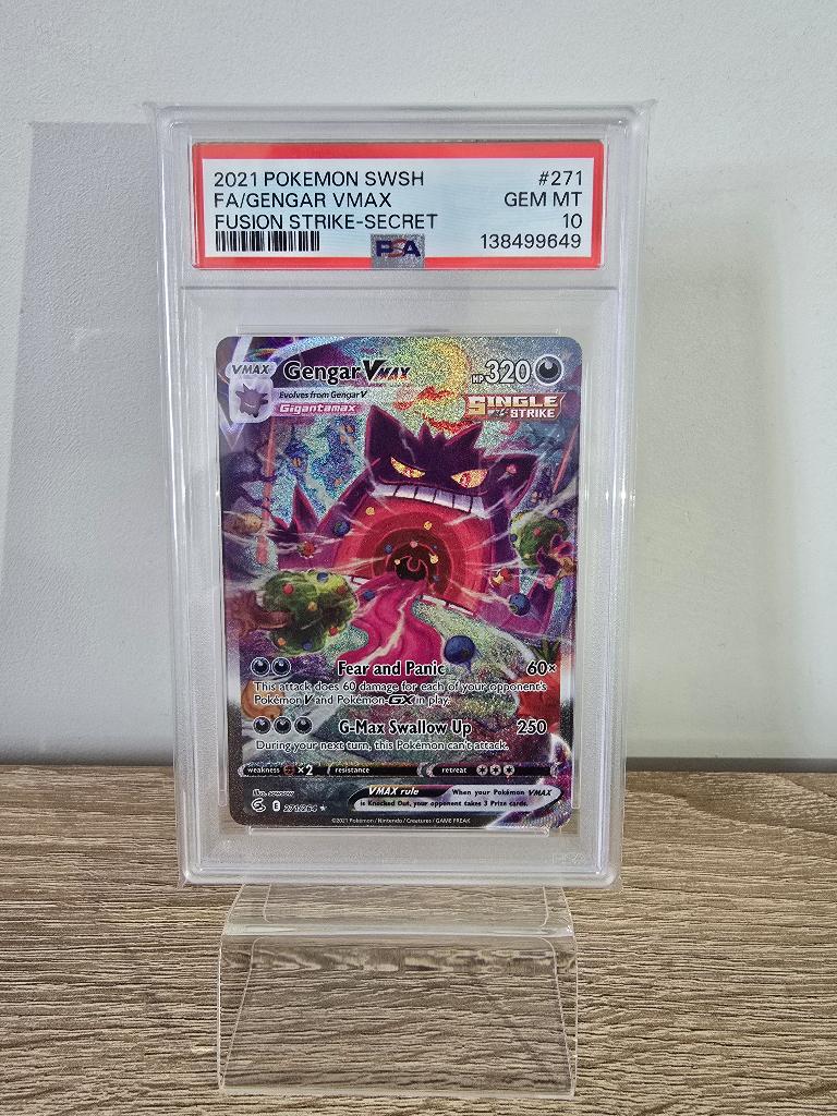 Gengar VMAX Fusion Strike Secret Rare 271 PSA 10, Ophalen of Verzenden, Nieuw, Losse kaart, Foil