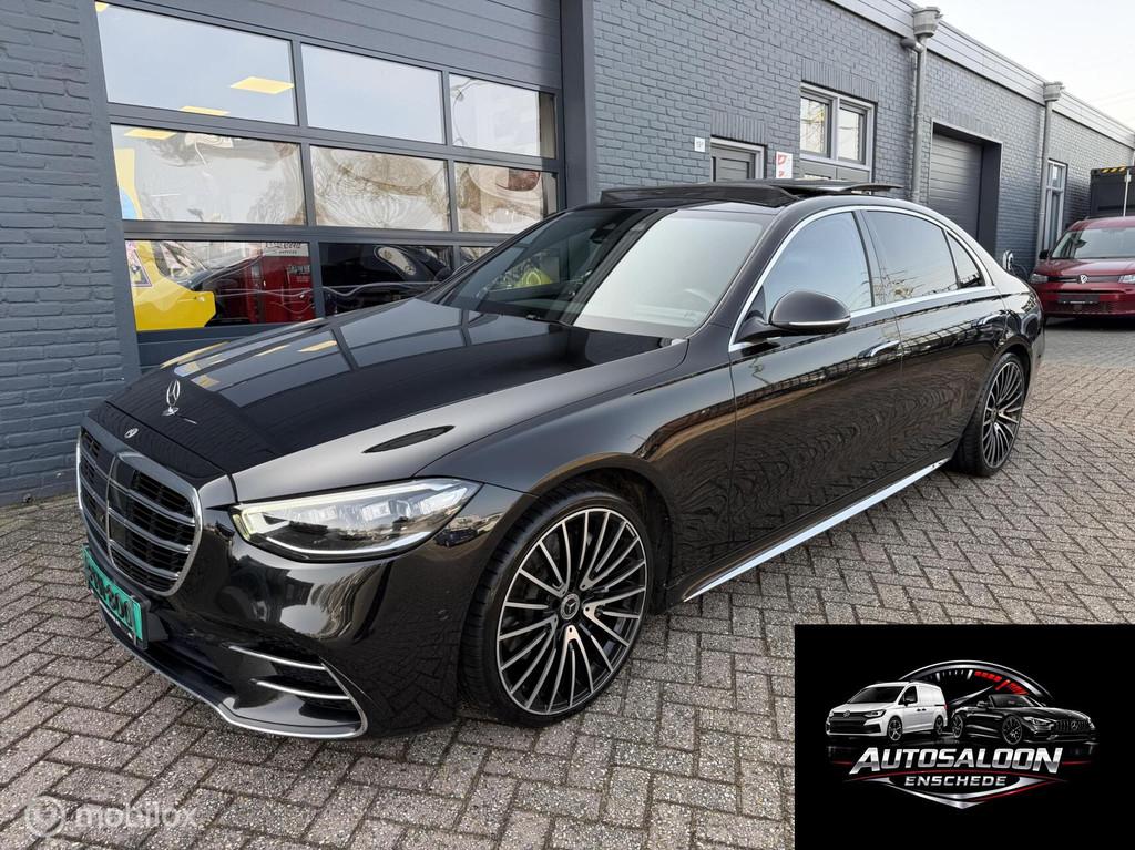 Mercedes S350d 4MATIC Lang AMG Burmester Achteras, Automaat, Gebruikt, Zwart, Zwart