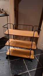 Drielaags Karretje op Wielen - Metaal en Hout, Huis en Inrichting, Ophalen, Gebruikt