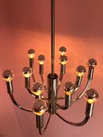 Chromen vintage 1970’s hanglamp, vintage design, Ophalen of Verzenden, Zo goed als nieuw, Metaal, 50 tot 75 cm