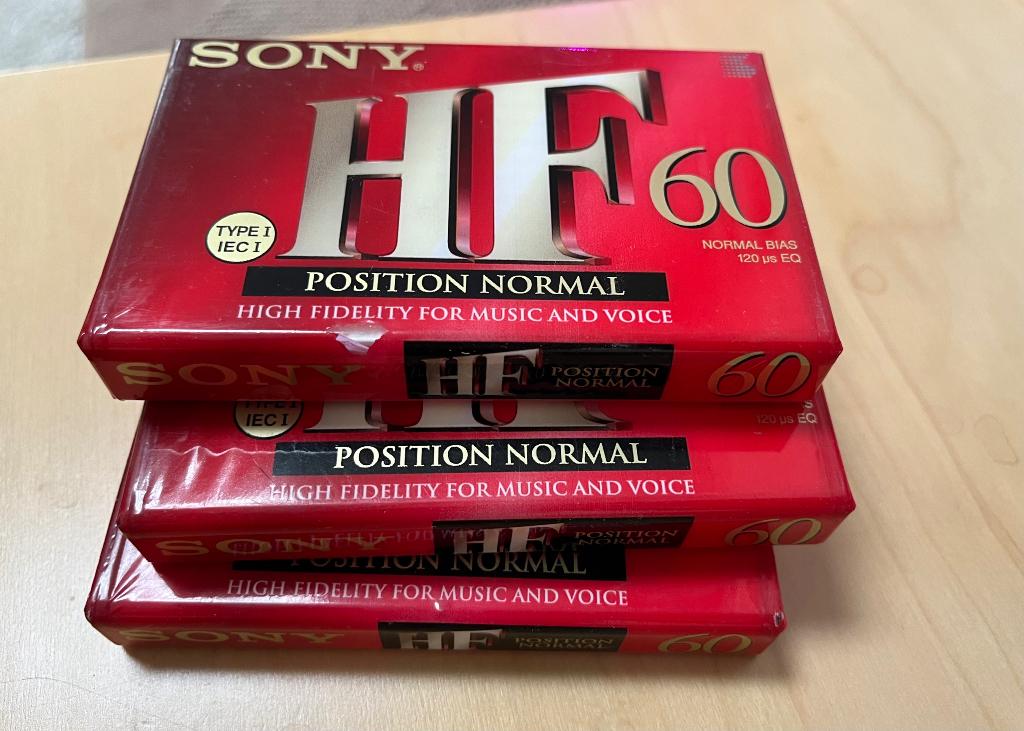 lege cassettebandjes Sony HF 60 Type 1, 3 stuks, 2 t/m 25 bandjes, Overige genres, Ophalen of Verzenden, Nieuw in verpakking