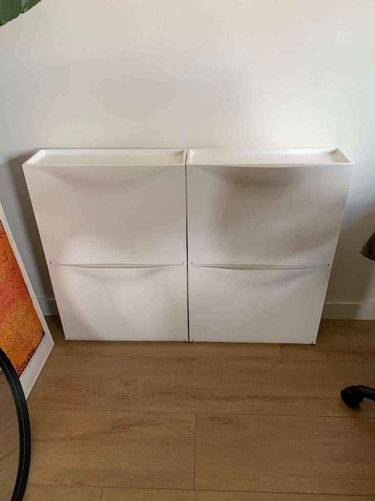 4x IKEA TRONES Schoenenkasten - Wit, Goede Staat, Ophalen, Gebruikt