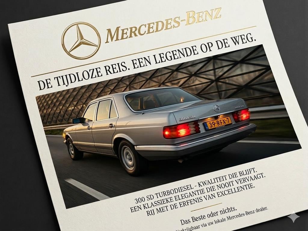 Mercedes-Benz Mercedes W126 300SD Turbo Diesel 1984 Blauw, Auto's, Achterwielaandrijving, 23 km/l, Leder, Particulier