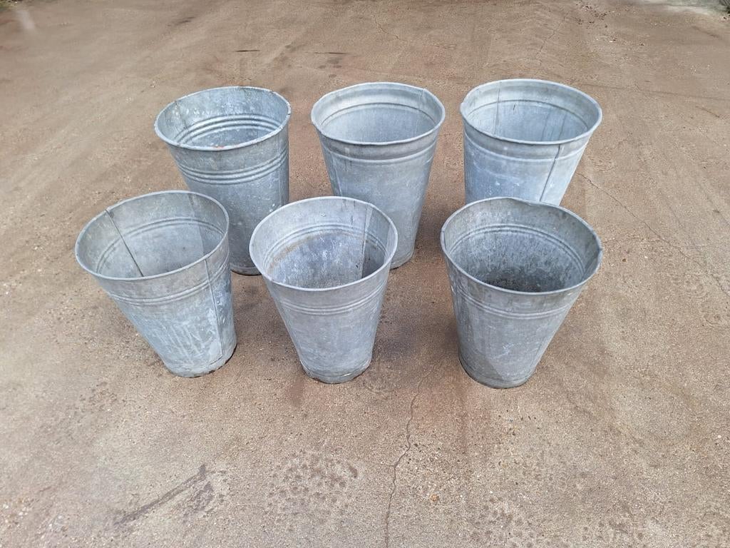 Stevige metalen emmers / zinken bakken, Huis en Inrichting, Emmers, Ophalen, Gebruikt, Zink