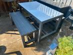 Picknicktafel met 2 bankjes., Ophalen, Gebruikt, Rechthoekig, Overige materialen