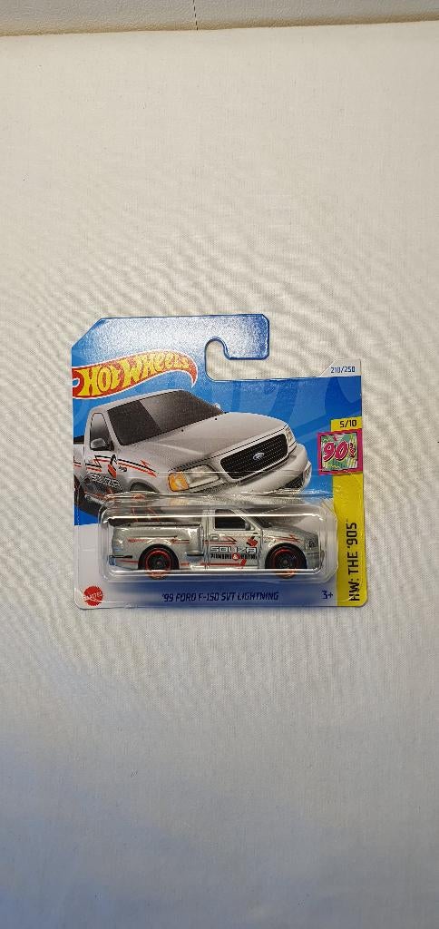 Hot Wheels 99 Ford F-150 Lightning zilver, Ophalen of Verzenden, Nieuw, Auto