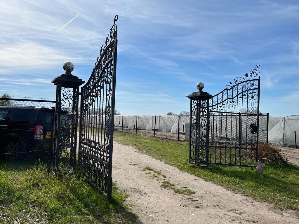 Gotsche stalen poort, Ophalen, Met poort, Gebruikt, Sierhekwerk