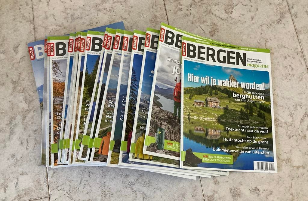 Magazine Bergen, 17 stuks ‘20-‘24, wandelen klimmen vakantie, Boeken, Tijdschriften en Kranten, Ophalen of Verzenden, Zo goed als nieuw