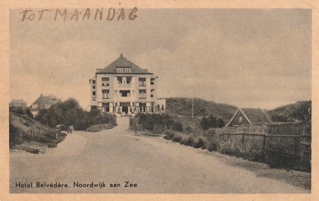 NOORDWIJK AAN ZEE Hotel Belvédère 1949, Verzamelen, Ansichtkaarten | Nederland, Gelopen, Zuid-Holland, 1940 tot 1960, Verzenden