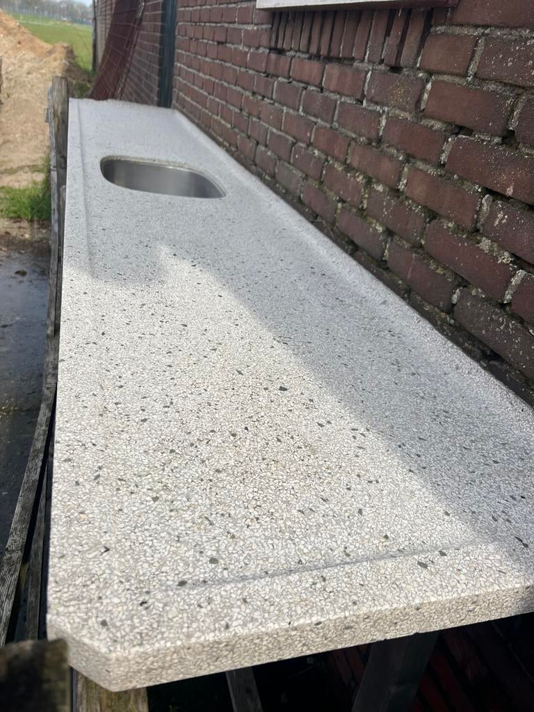 Terrazzo keukenblad, Ophalen, Gebruikt, 200 cm of meer, 150 tot 200 cm