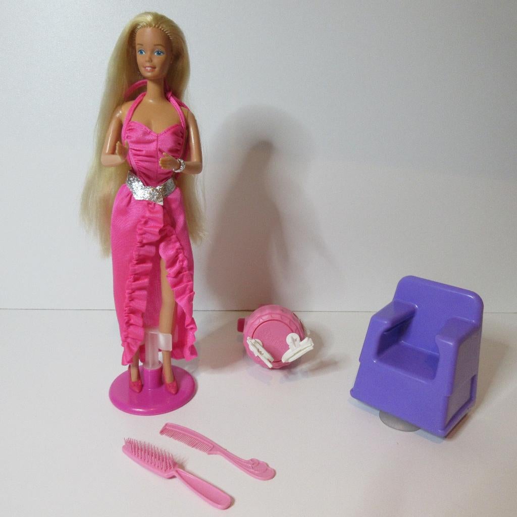 Barbie Set Mattel pop Twirly Curls Superstar, Verzamelen, Ophalen of Verzenden, Gebruikt, Pop