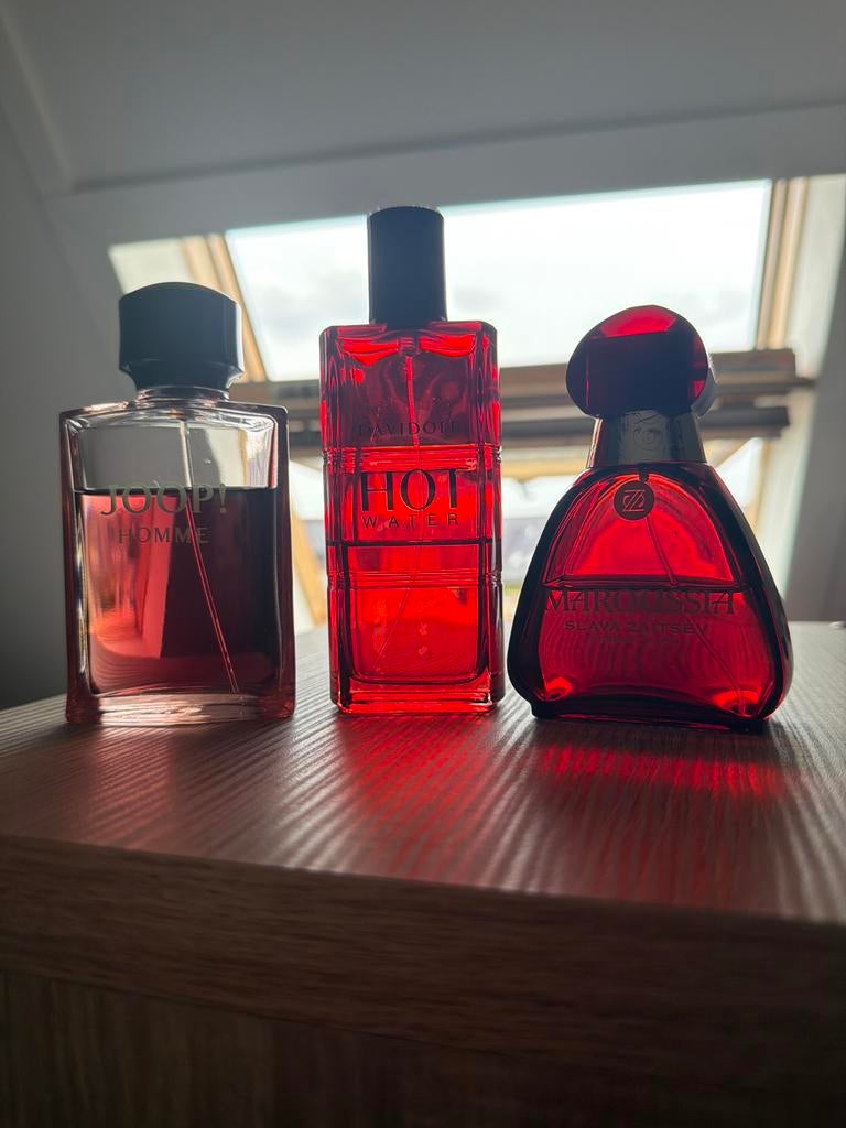 Drie parfums: Joop Homme, Davidoff Hot Water, Maroussia, Ophalen of Verzenden, Gebruikt