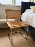 Vintage Retro Chroom Stoel met Rotan Rugleuning, Huis en Inrichting, Ophalen, Gebruikt, Overige kleuren, Metaal