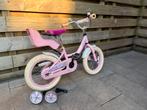 Roze Nolan kinderfiets (14 inch) met zijwieltjes, Ophalen, Gebruikt, Minder dan 16 inch, Zijwieltjes