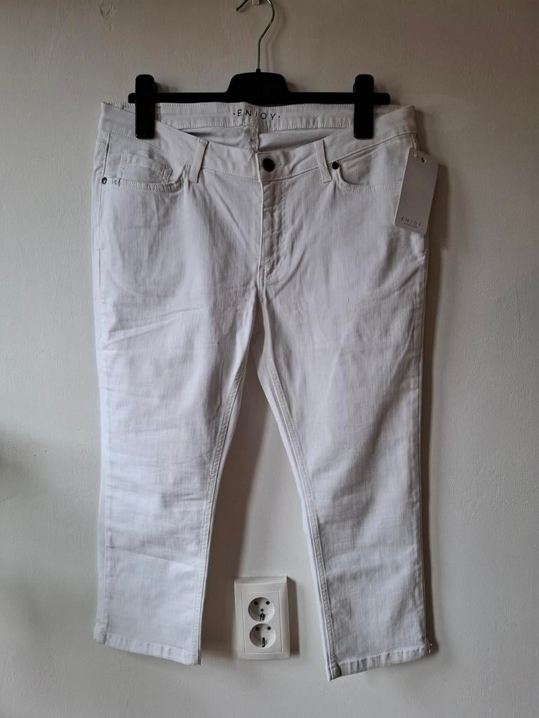 Witte capribroek met stretch van Enjoy, maat 44, Wit, Maat 42/44 (L), Enjoy, Nieuw