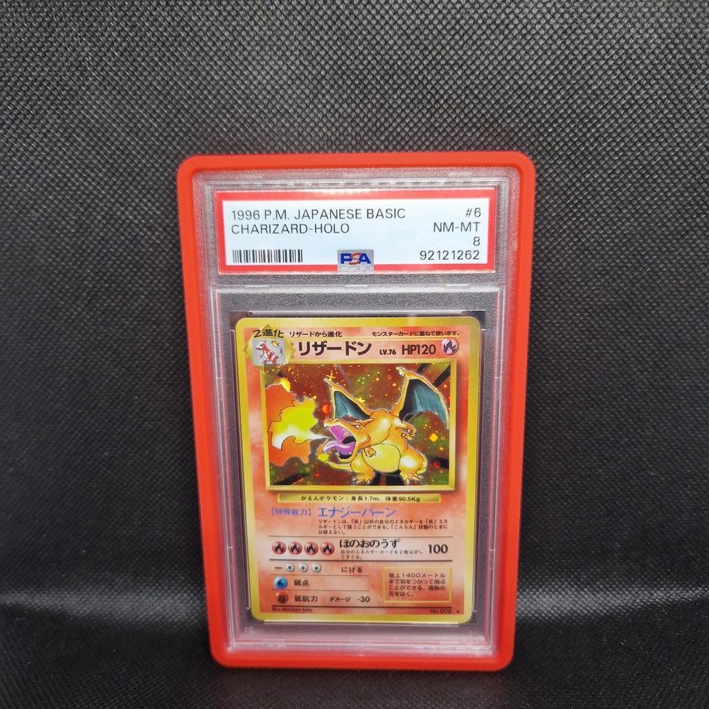 Charizard Holo Jap Basic PSA 8, Ophalen of Verzenden, Zo goed als nieuw
