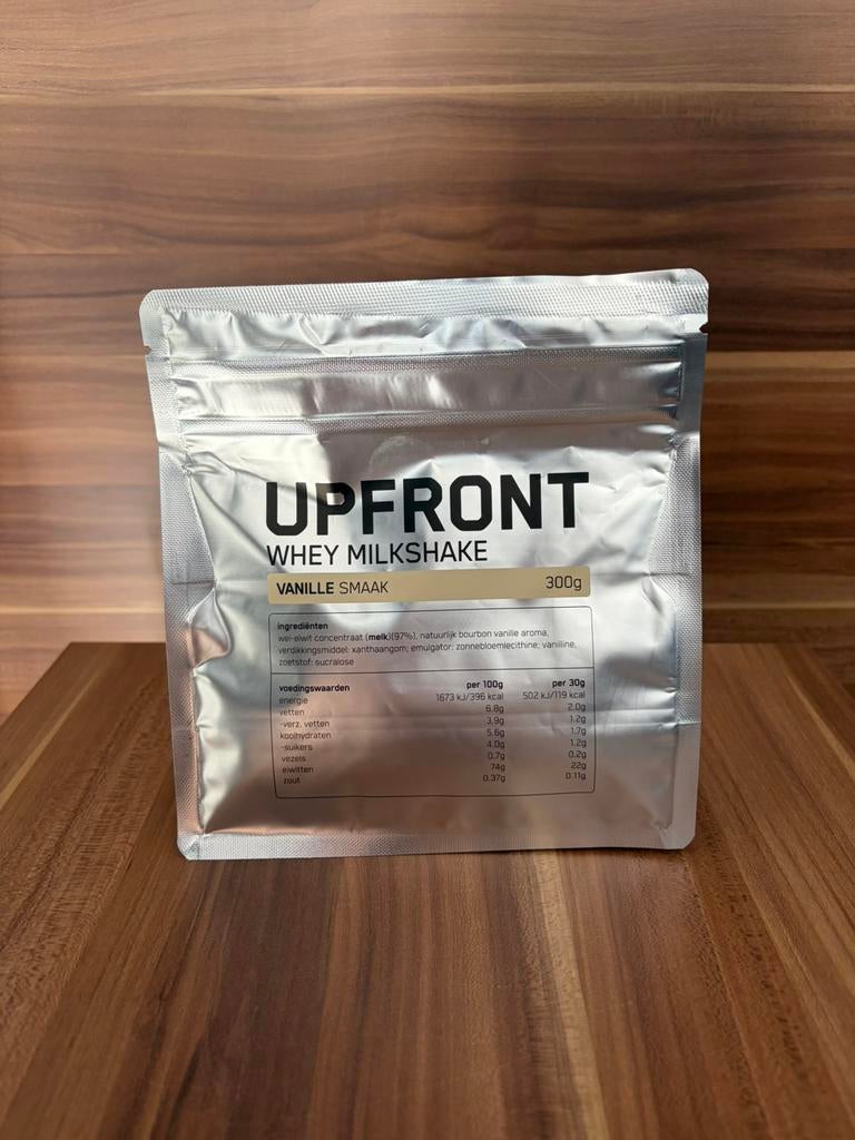 Upfront Whey Milkshake Vanille (zak 300 gram), Ophalen of Verzenden, Nieuw, Poeder of Drank