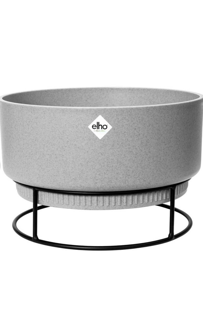 Elho b.for studio bloempot met standaard - Grijs, Tuin en Terras, 25 tot 40 cm, Kunststof, Rond, Ophalen of Verzenden