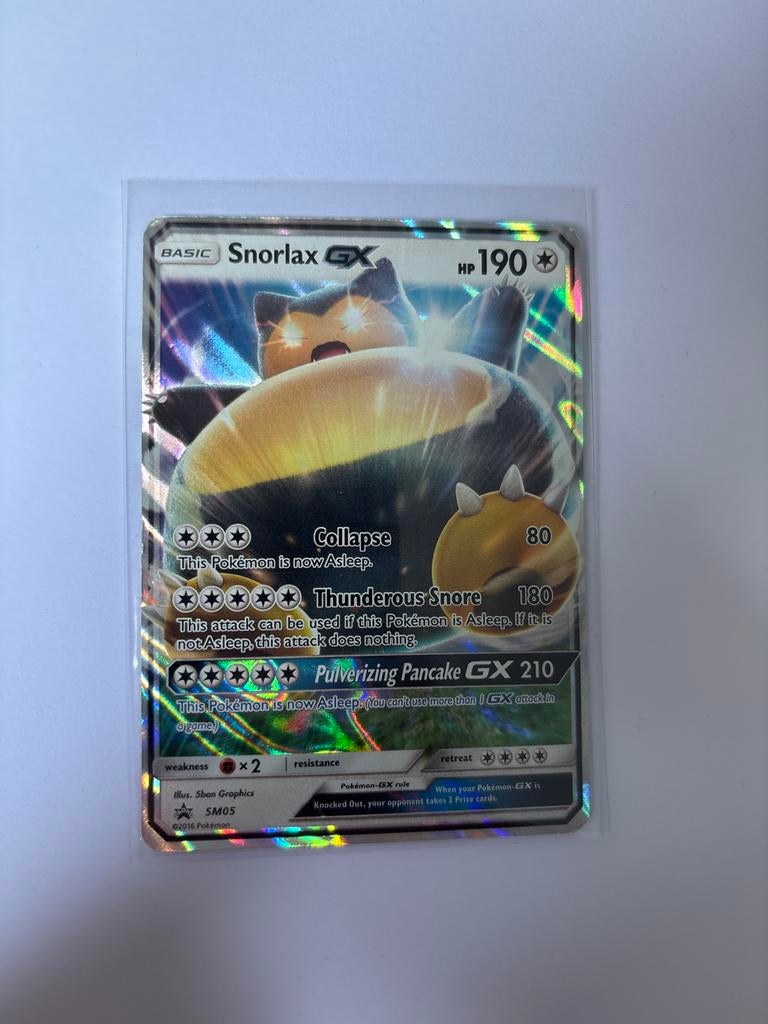 Pokémon Kaart - Snorlax GX SM05 (Foil), Ophalen, Zo goed als nieuw, Losse kaart, Foil