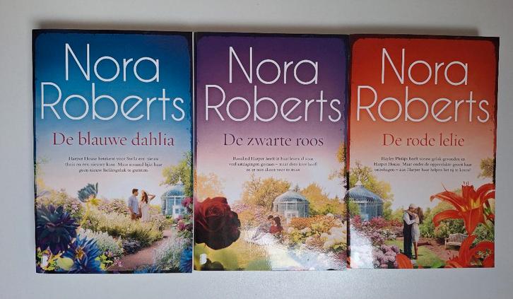 Nora Roberts – De Bloementuin van Harper House (3 boeken), Boeken, Romans, Zo goed als nieuw, Nederland, Ophalen of Verzenden