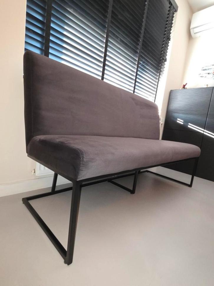 Eetkamerbank velvet antraciet, Huis en Inrichting, Banken | Sofa's en Chaises Longues, Zo goed als nieuw, Driepersoons, 150 tot 200 cm