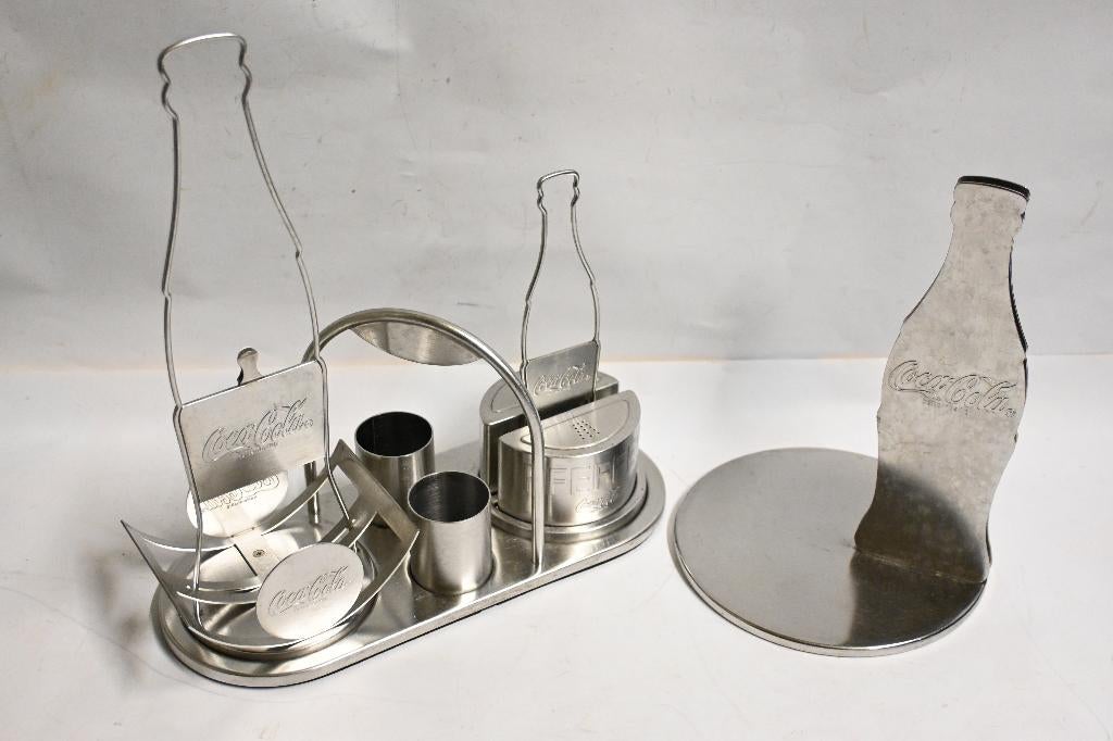 coca cola peper zout stel servethouder menukaart stand, Ophalen of Verzenden, Zo goed als nieuw, Gebruiksvoorwerp