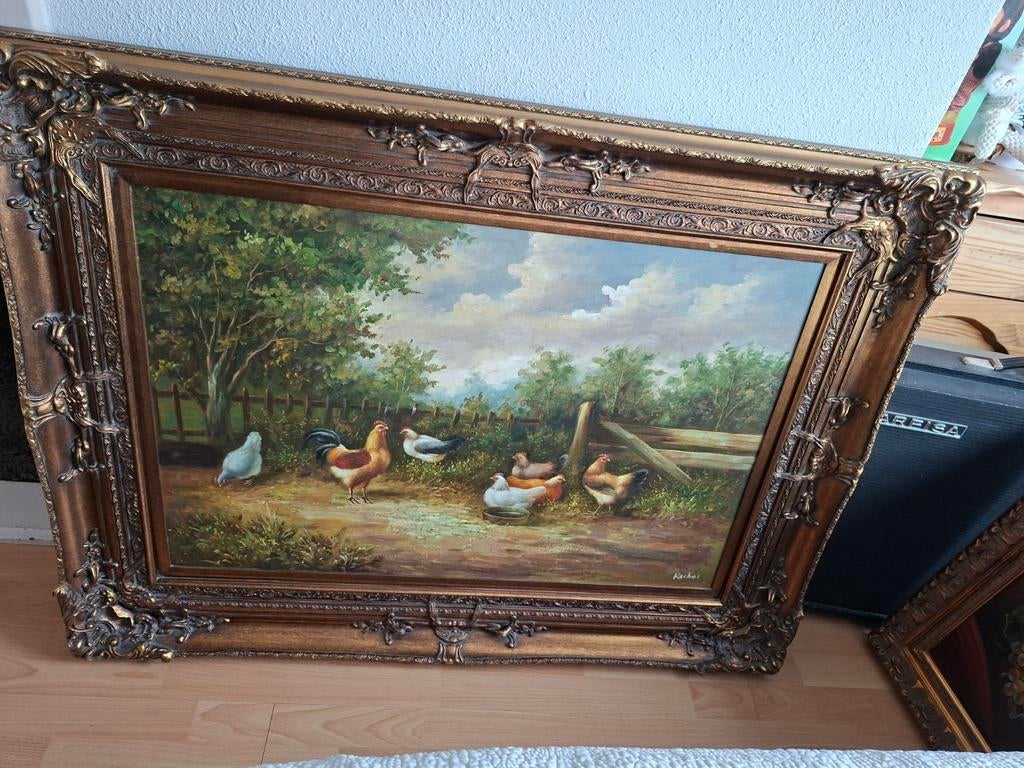Mooi groot vintage schilderij, Ophalen of Verzenden