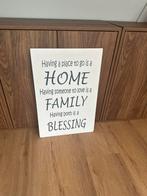 Tekstbord Home Family Blessing, Huis en Inrichting, Woonaccessoires | Tekstborden en Spreuken, Ophalen of Verzenden, Gebruikt