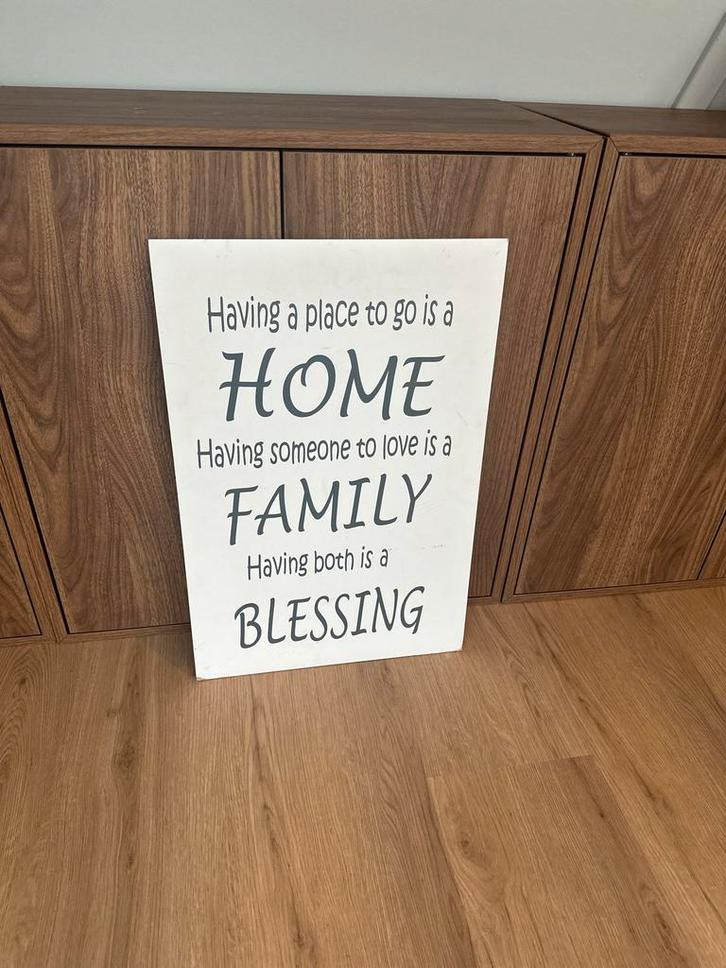 Tekstbord Home Family Blessing, Huis en Inrichting, Woonaccessoires | Tekstborden en Spreuken, Gebruikt, Ophalen of Verzenden