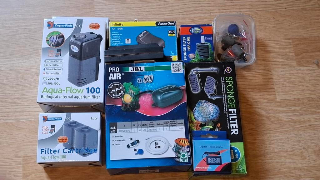 aquariumtoebehoren diversen, filters, luchtpompen, heaters, Dieren en Toebehoren, Ophalen, Gebruikt, Filter of Co2