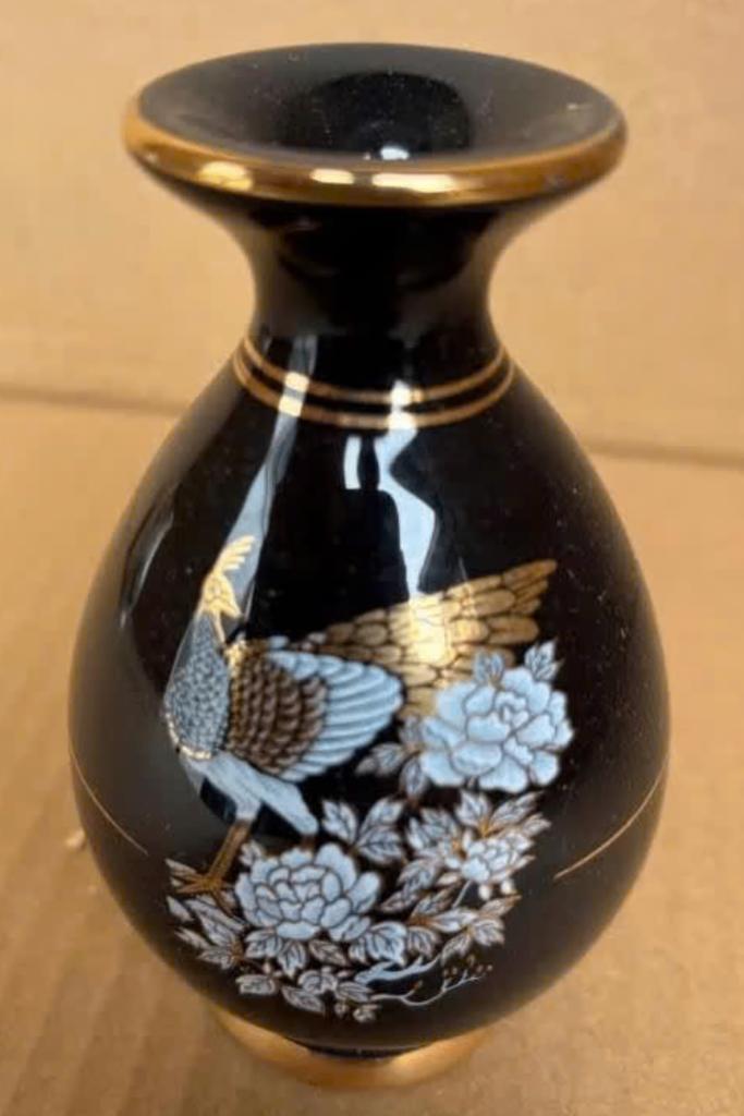 Klein zwart/goud Grieks vaasje (10 cm), Ophalen of Verzenden