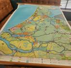 Vintage schoolkaart Randstad Holland - Flevoland in aanbouw, Boeken, Landkaart, 1800 tot 2000, Nederland, Ophalen