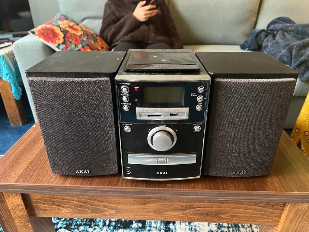 Akai Microset met CD-speler, USB en radio, audio speakers, Ophalen, Gebruikt, Microset, Akai