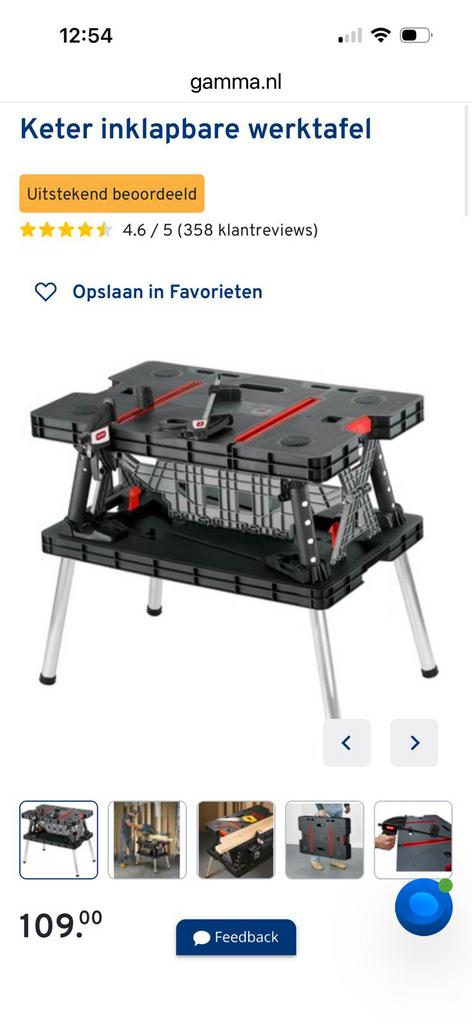 Werktafel Keter, Ophalen, Nieuw, Inklapbaar