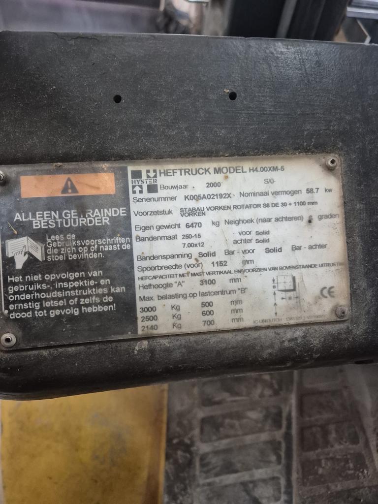 Hyster H4.00XM-5 Diesel Heftruck met Kantelaar, Ophalen