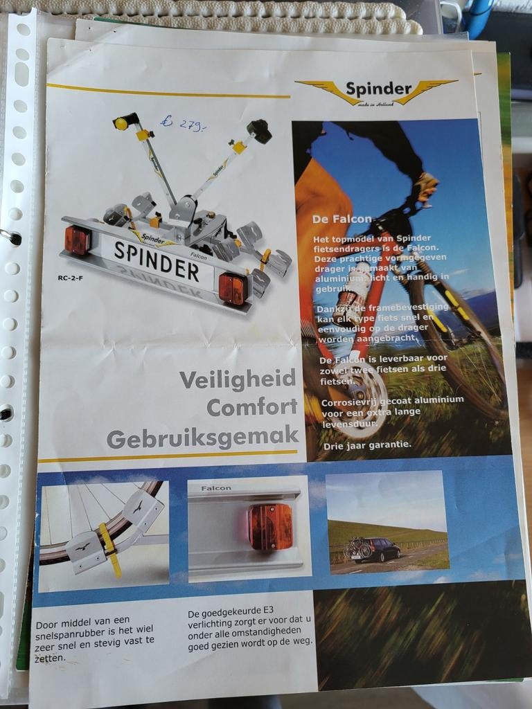 Spinder Falcon RC-2-F Fietsendrager (2 fietsen), Auto diversen, Dakdragers, Ophalen of Verzenden, Gebruikt