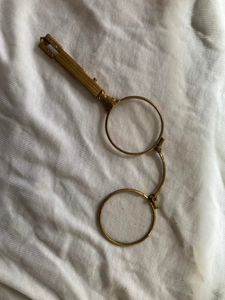 Antieke gouden lorgnet / opvouwbare bril, Ophalen of Verzenden