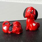 Vintage hondjes rood beeldjes hondenbeeldjes Cortendorf?, Ophalen of Verzenden, Gebruikt, Dier
