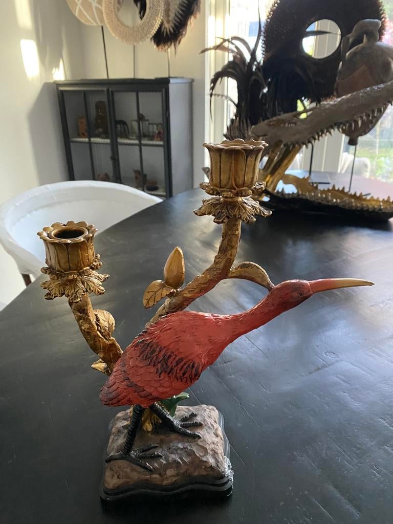 Kandelaar kraanvogel/vogel, polyresin, Huis en Inrichting, Woonaccessoires | Overige, Ophalen