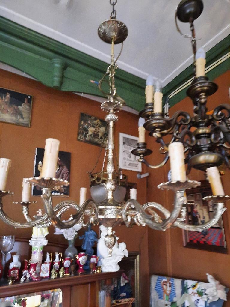 Kroonluchter Gepolijst en opnieuw bedraad, Ophalen, Klassiek Vintage, Onbekend, Zo goed als nieuw