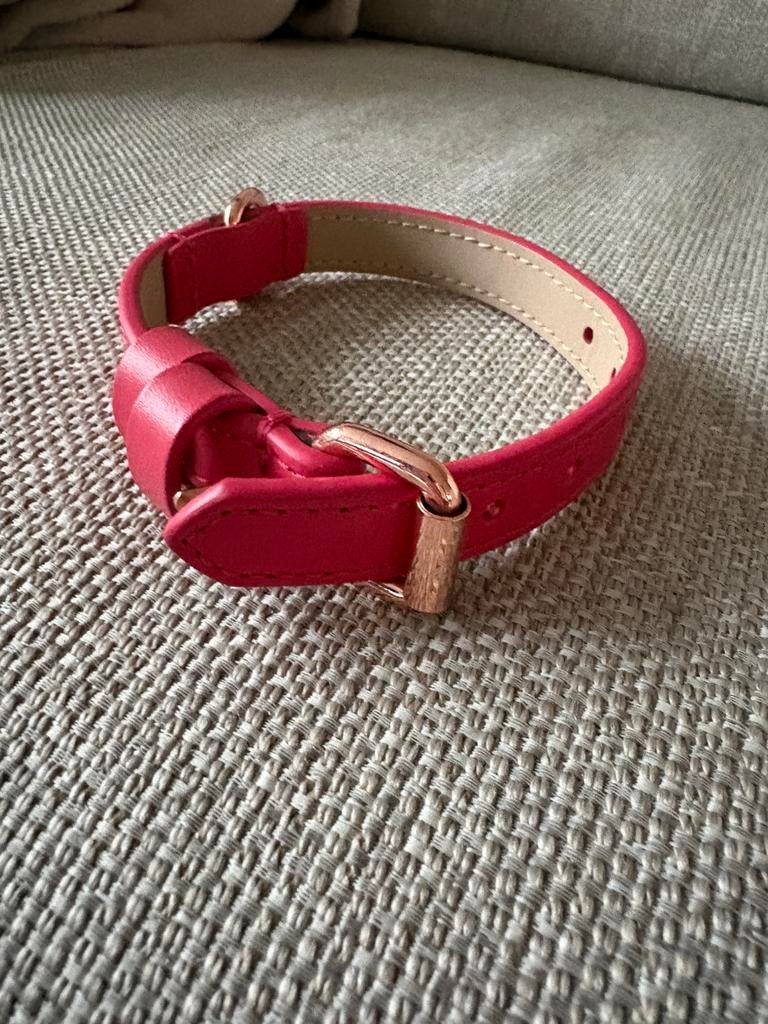 Friempies leren halsband roze S / 31 cm, Ophalen of Verzenden, Zo goed als nieuw