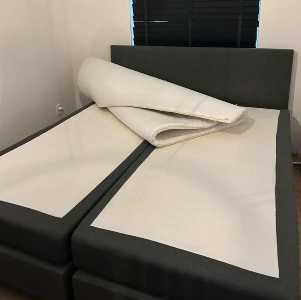 Bezorging is mogelijk 180x200 complete boxspring bed, Ophalen of Verzenden, Tweepersoons, Grijs, 180 cm