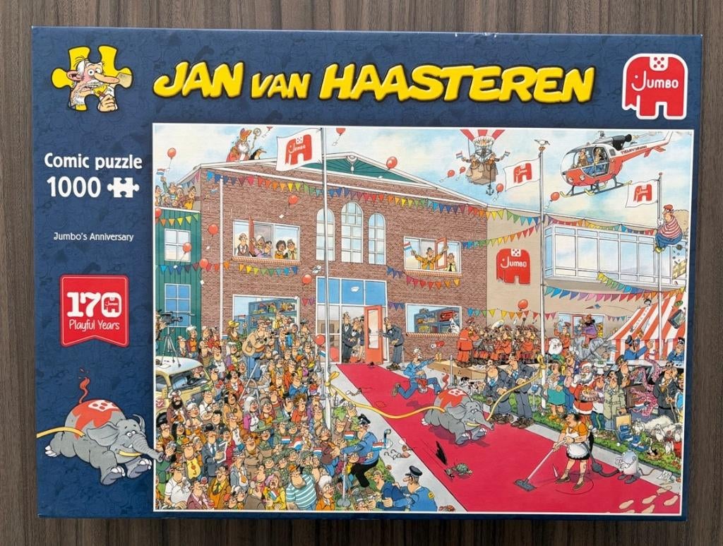 Jan van Haasteren - Jumbo's Anniversary - 1000 stukjes, Ophalen of Verzenden, 500 t/m 1500 stukjes, Zo goed als nieuw