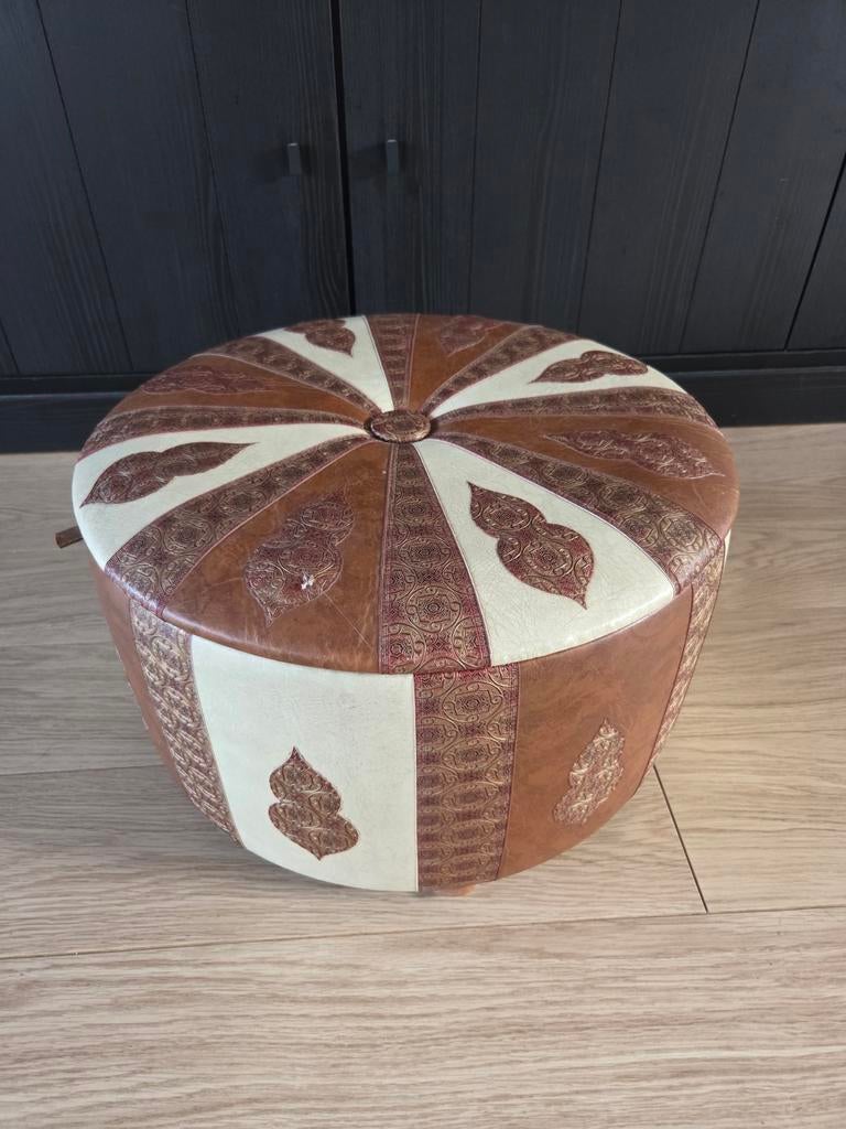 Marokkaanse poef met opbergruimte, Minder dan 50 cm, Gebruikt, Rond, Minder dan 50 cm