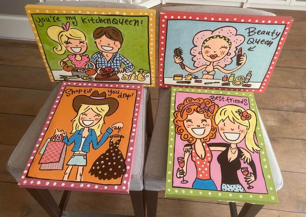 Blond Amsterdam schilderij 4x, Huis en Inrichting, Keuken | Servies, Nieuw, Compleet servies, Blond Amsterdam, Aardewerk, Ophalen