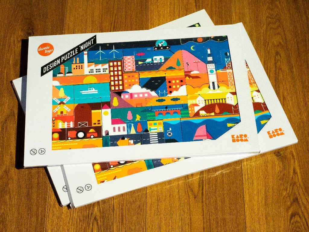 Design Puzzle 'Night' | Studio Kars + Boom | Ikonic Toys, 2 tot 4 jaar, 10 tot 50 stukjes, ., Ophalen of Verzenden