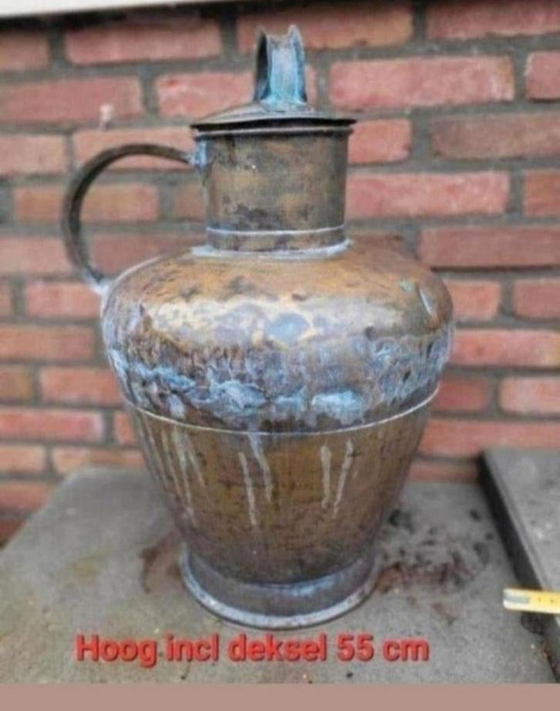 Antieke brocante vintage koperen melkbus / kan - bodemvondst, Antiek en Kunst, Antiek | Koper en Brons, Ophalen of Verzenden, Koper