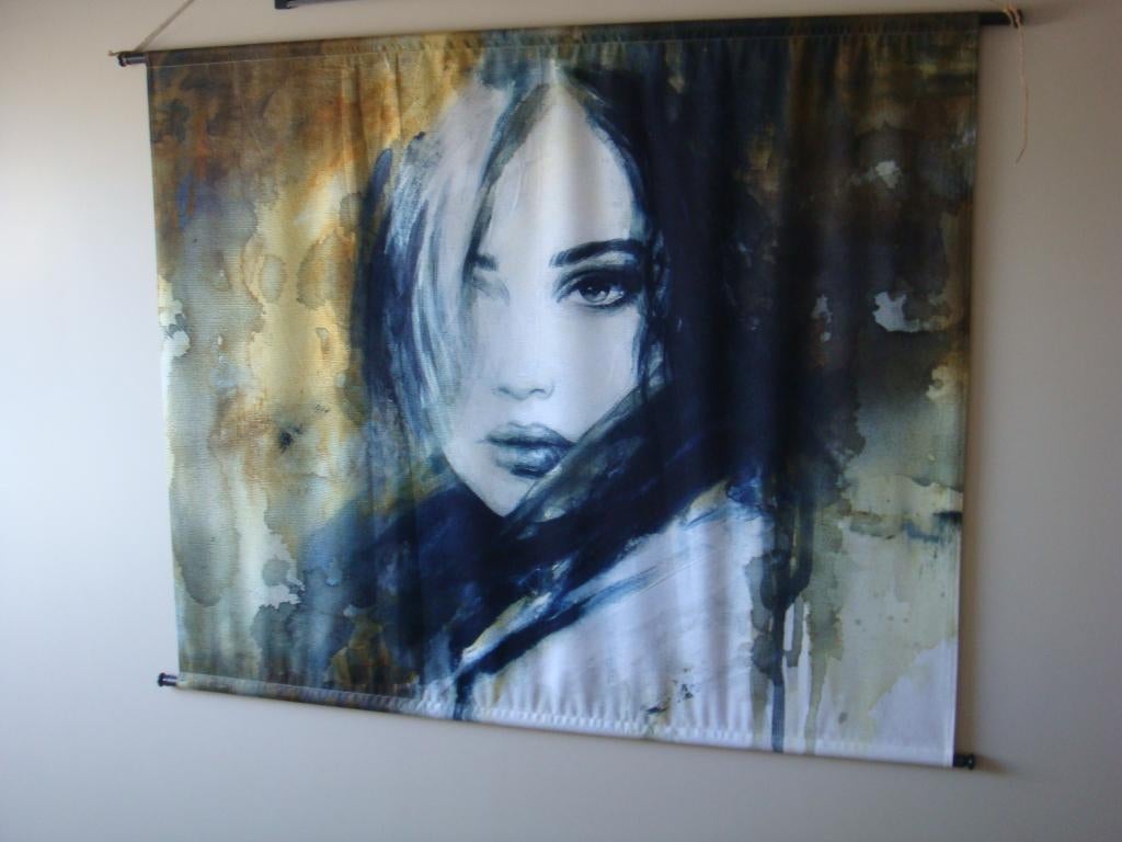 wanddoek vrouw, Ophalen, 133 cm, Meerkleurig, Zo goed als nieuw