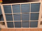 IKEA Kallax kast met 12 vakken en 12 blauwe bakken, Ophalen, Gebruikt
