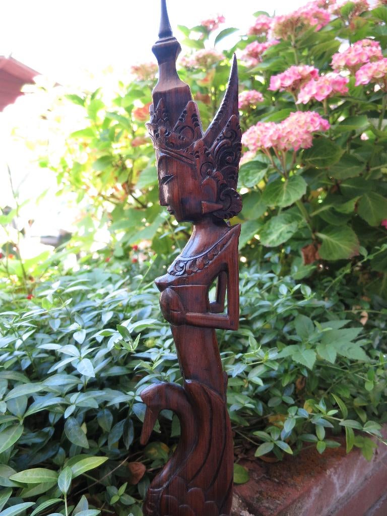 prachtig beeld uit coromandel hout gesneden 40 cm, Antiek en Kunst, Ophalen of Verzenden